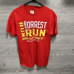 Bubba Gump Shrimp Run Forrest Graphic T Shirt Mens Medium Red Movie Promo Tee